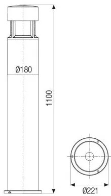 Greta Big 100W E27 H. 110Cm Vetro Trasparente