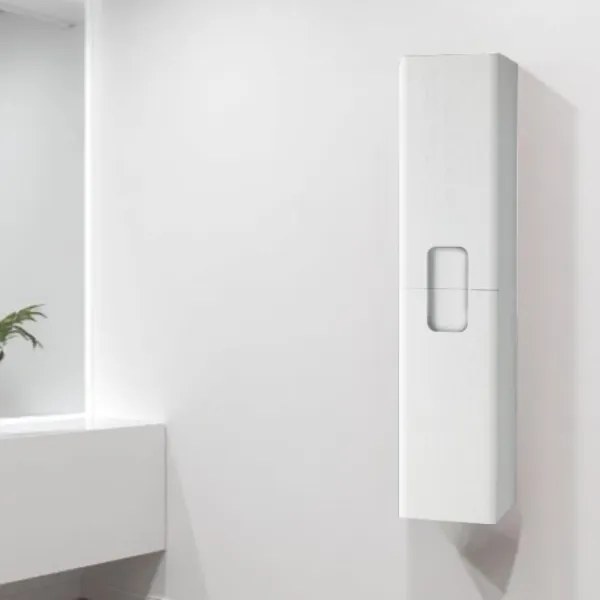 Colonna bagno sospesa 160 cm ARCO due ante reversibile Larice Bianco