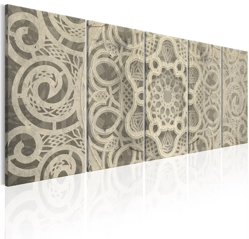 Quadro Austere Mandala  Colore Beige, Dimensioni e Misure 200x80