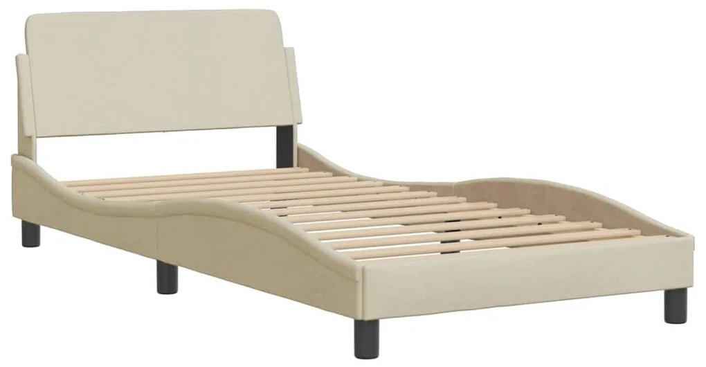 Letto con materasso crema 100x200 cm in tessuto