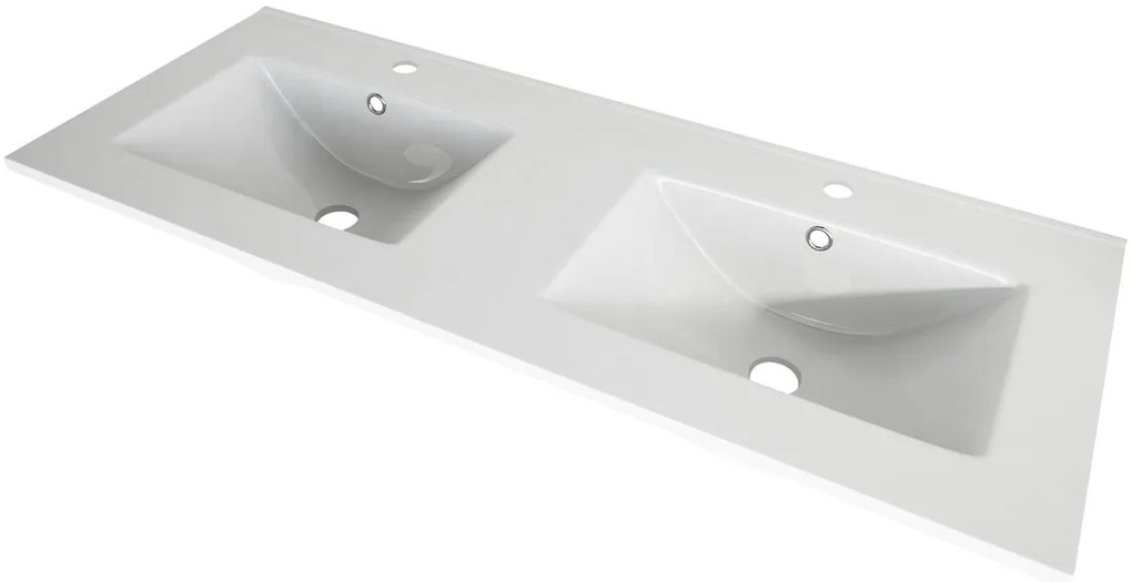 Lavabo a incasso rettangolare H 1.8 cm in porcellana bianco