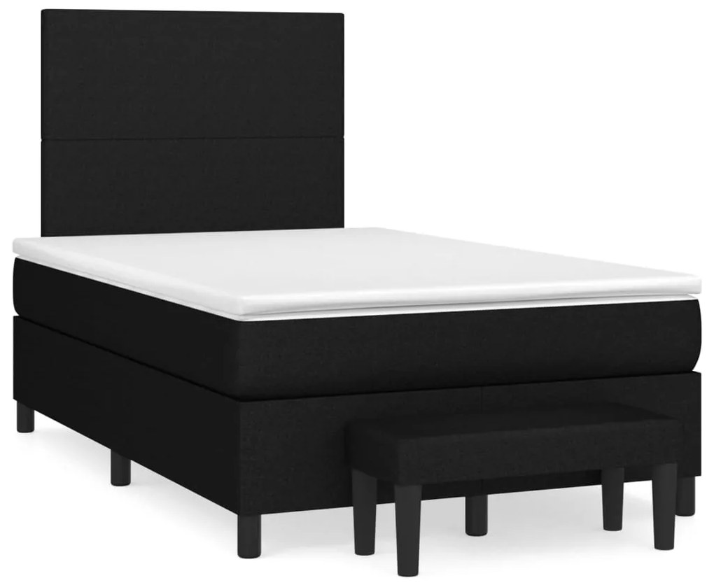 Giroletto a molle con materasso nero 120x190 cm in tessuto