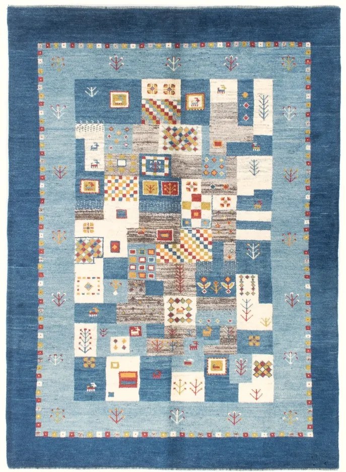 Gabbeh Tappeto 200x150 Blu (Iran) Annodato A Mano