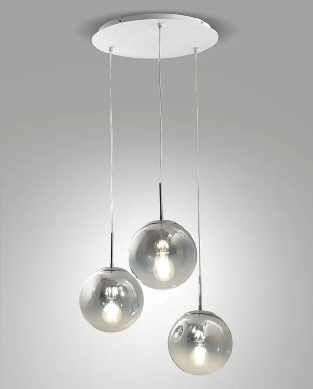 Lampadario Neoclassico ANJA cromo paralume cromo 3x E27 LA MIA LUCE