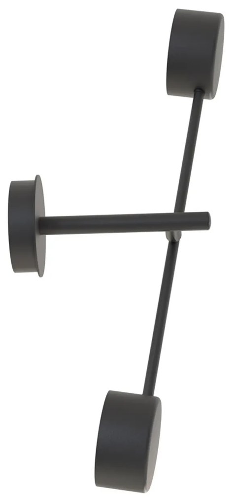 Applique Moderna Giove Acciaio Nero 2 Luci Gx53 Ip20