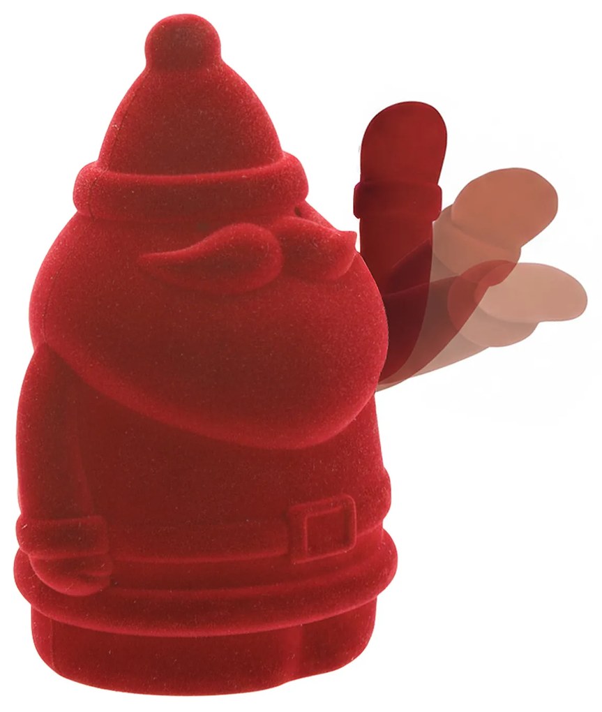 Babbo Natale velluto rosso braccio mobile