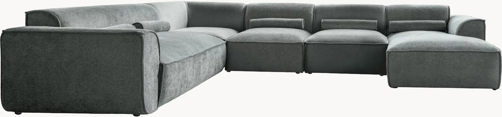 Divano angolare componibile 8 posti in ciniglia Flex Felix