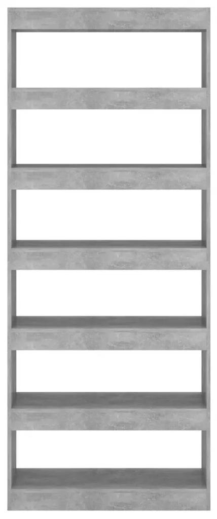Libreria/divisorio grigio cemento 80x30x198 cm in truciolato