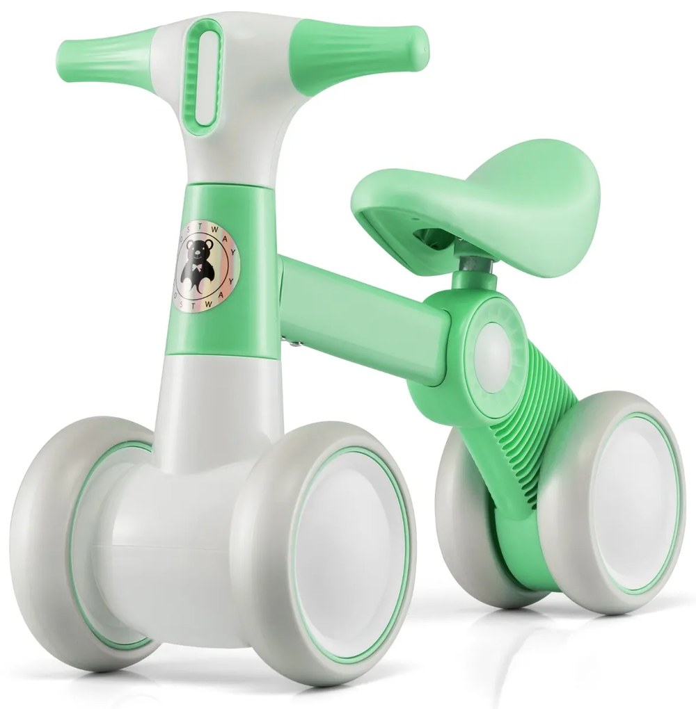 Costway Triciclo bicicletta per bambini a 4 ruote senza pedali manubrio robusto telaio in acciaio, Giocattolo bike