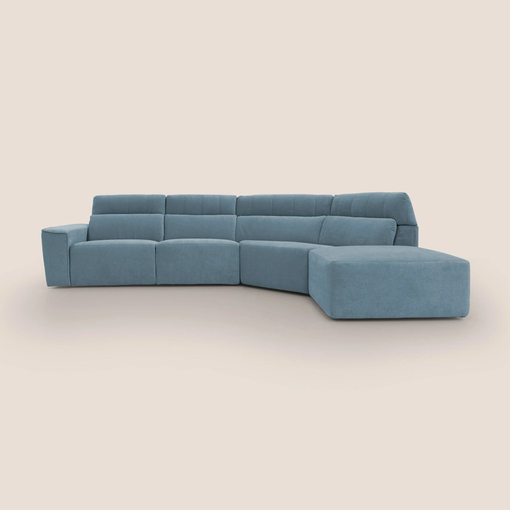 Clark Divano angolare con opzione relax elettrico in tessuto smacchiabile impermeabile T17
