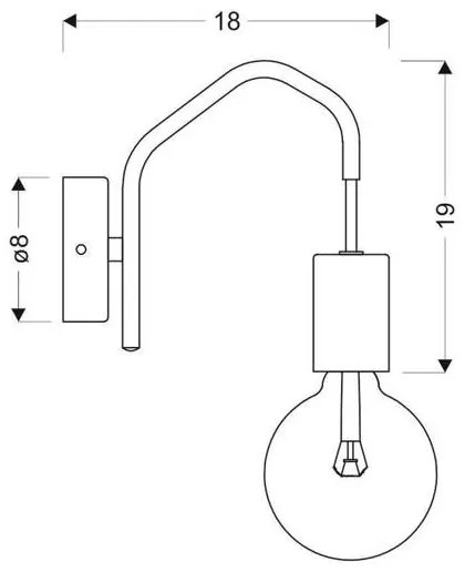 Applique BASSO 1xE27/40W/230V nero
