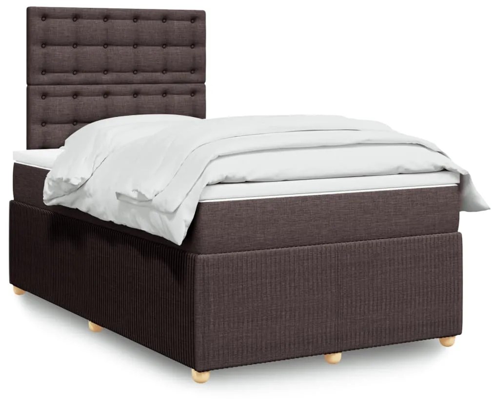 Giroletto A Molle Con Materasso Marrone Scuro 120x190cm Tessuto /