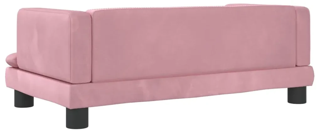 Divano per bambini rosa 80x45x30 cm in velluto