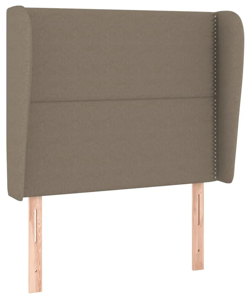 Testiera ad orecchio tortora 93x23x118/128 cm in tessuto