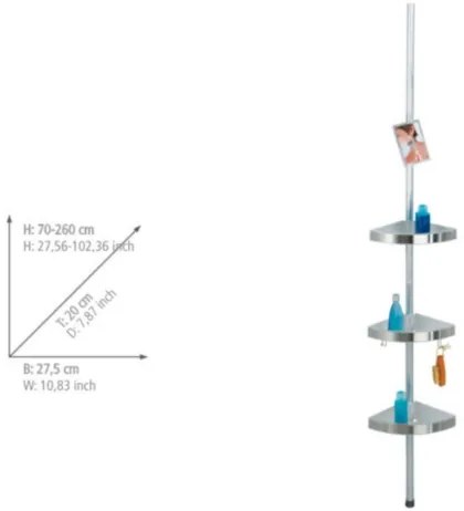 WENKO 20349100-Profilo angolare PREMIUM 27,5x260 cm satinato