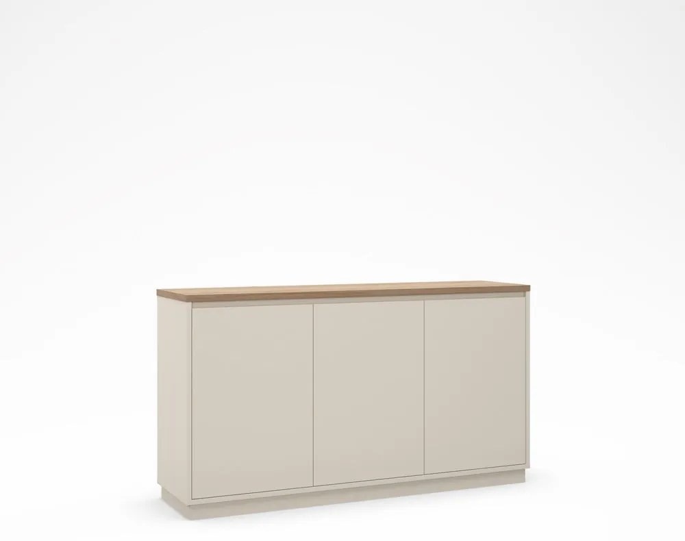 Cassettiera beige con effetto rovere 152x84x40 cm Loreta – Marckeric