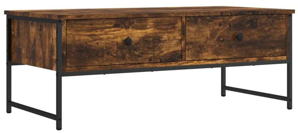 Tavolino da salotto rovere fumo 101x49x39,5cm legno multistrato