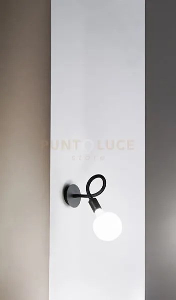 Applique in metallo e gomma bianco bulbo 1 luce attacco e27