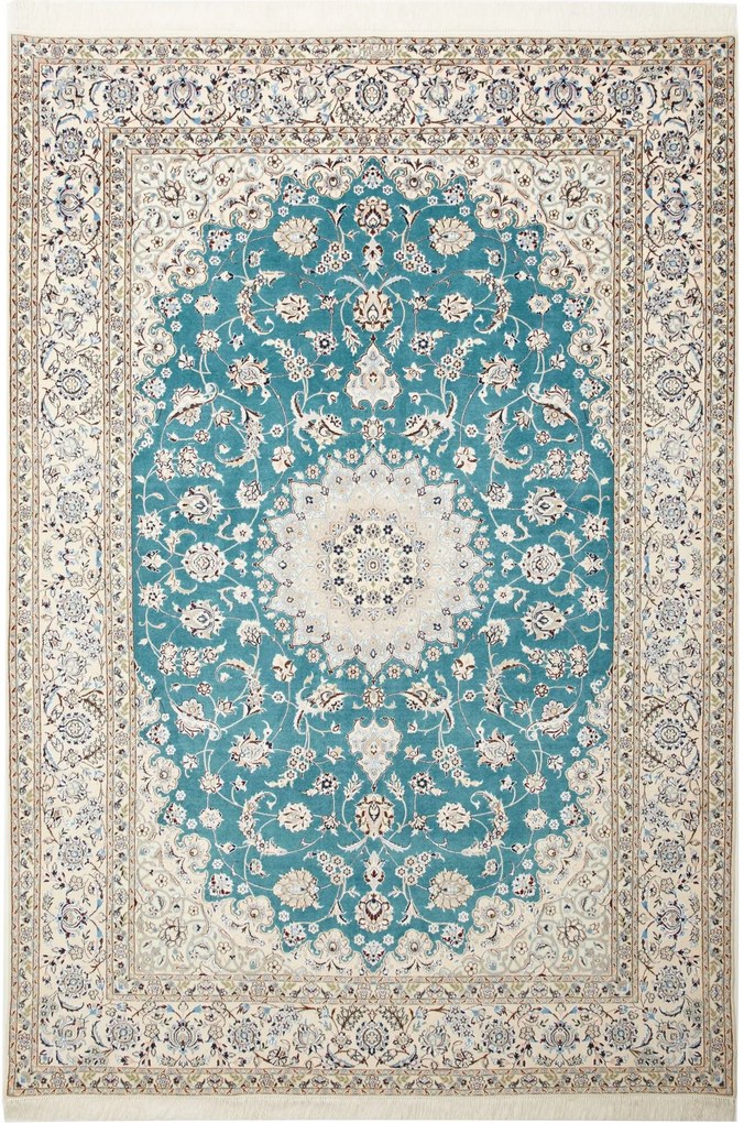 Nain Tappeto persiano 170 x 240 Verde (Iran) Annodato A Mano