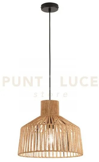 Lampadario a sospensione tropikana legno intrecciato 1 luce attacco...