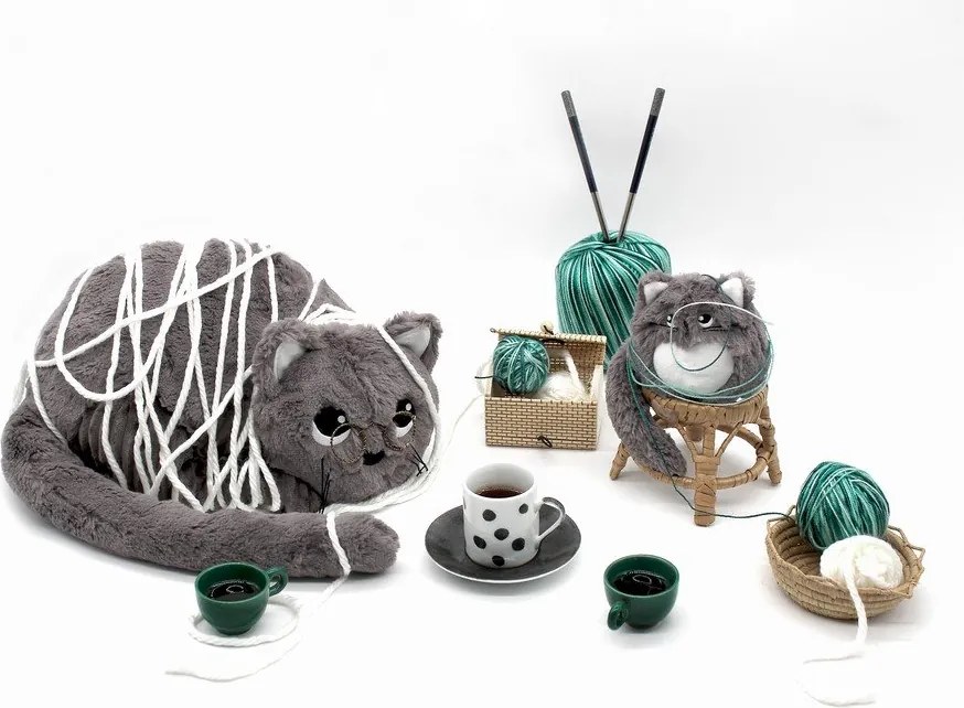 Set di peluche 2 pz Ptipotos Miaou – Les Deglingos