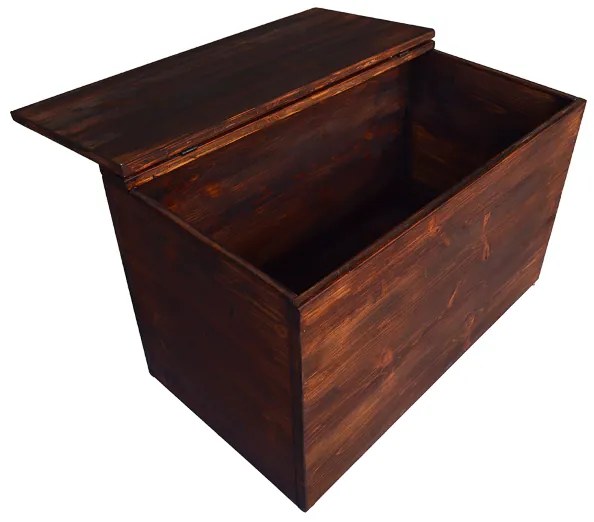 Cassapanca pouf contenitore in legno massello NOCE cm 78