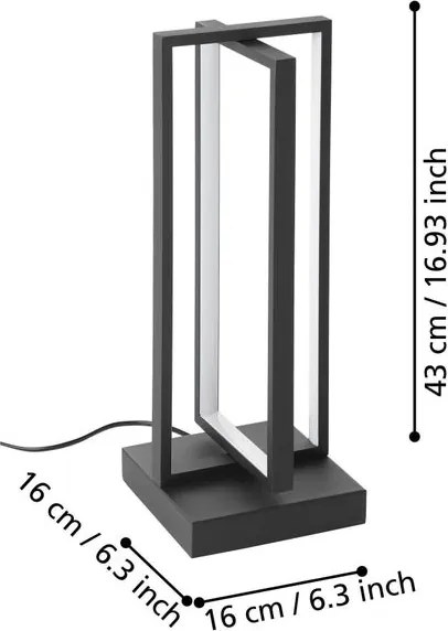 Lampada da tavolo LED Siberia nero 2200 LUMEN