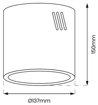 Faretto GEORGE 1xE27/60W/230V diametro 13,7 cm bianco