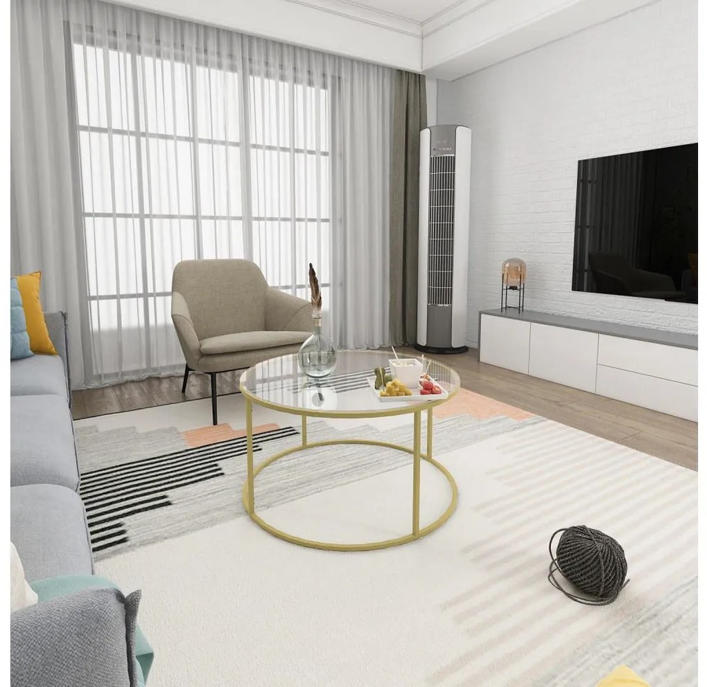 Tavolino BERLIN 80x45 cm oro/limpido