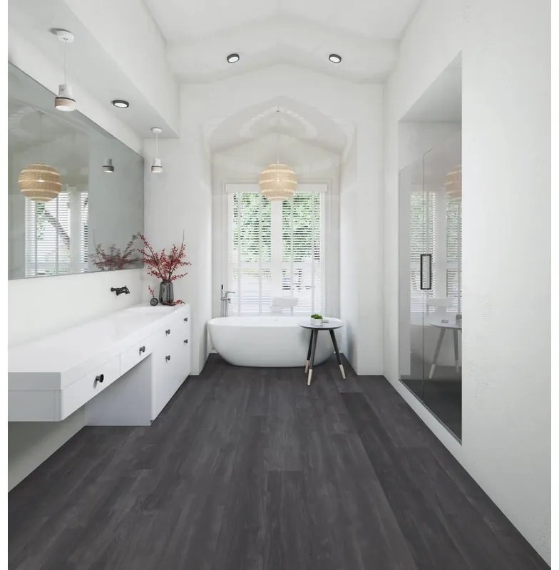 Pavimento laminato passaggio intenso ARTENS Grandis Black XL nero resistente all'acqua 72 ore, 3.019 m²