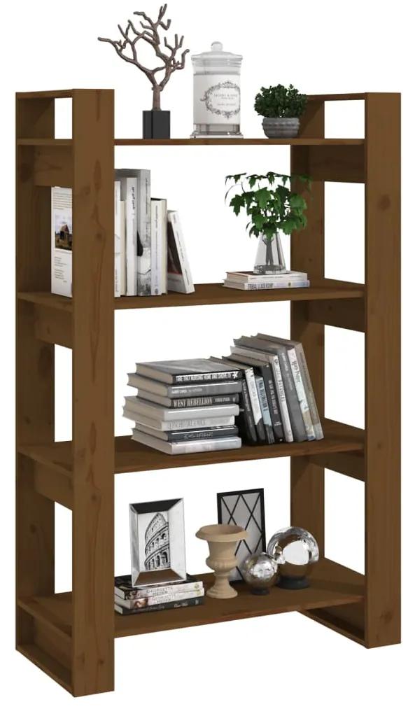 Libreria/divisorio miele 80x35x125 cm in legno massello