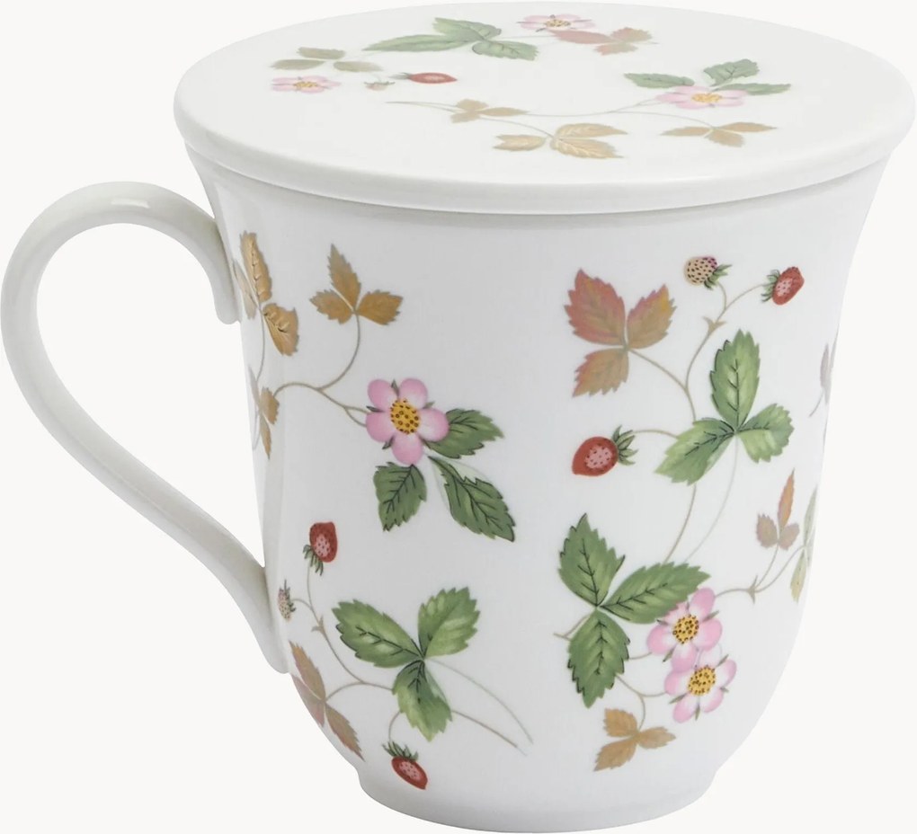 Tazza in Fine Bone China con coperchio Wild Strawberry