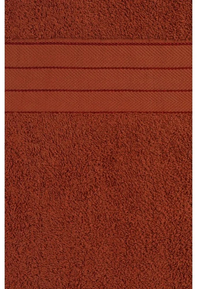 Asciugamani in spugna di cotone color mattone in set da 4 50x100 cm - Good Morning