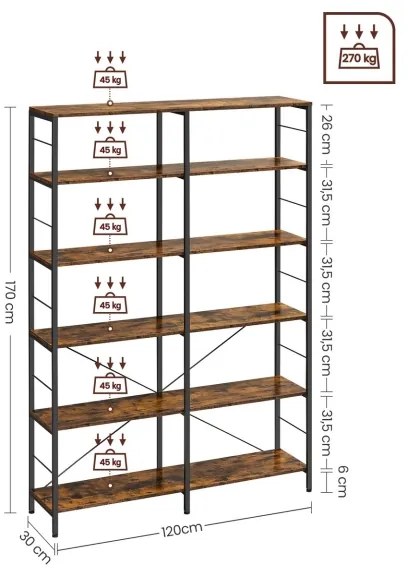 Libreria NAVARO marrone/nera