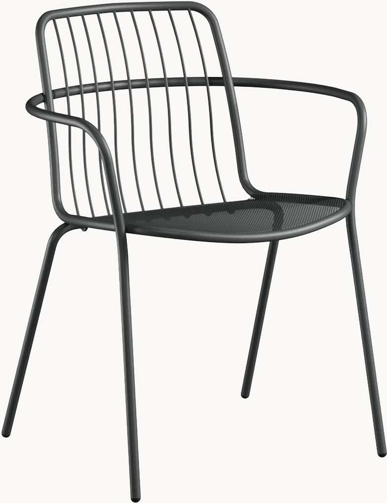 Set di 2 sedie da giardino impilabili con braccioli Alisea