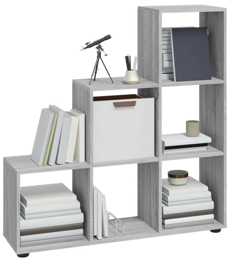 Libreria a scala grigio sonoma 107 cm in legno multistrato