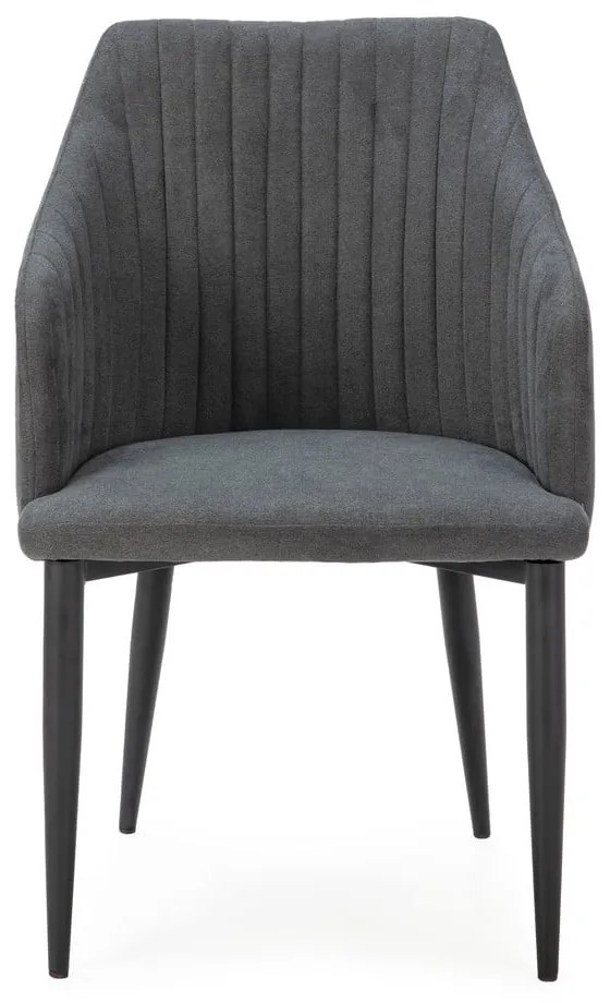 Set di sedie da pranzo grigio scuro in imbottito 2 pz Nadi – Marckeric