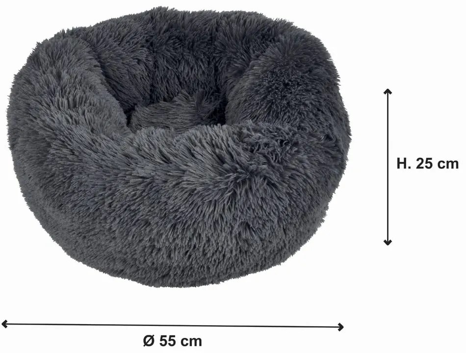 Letto per cani grigio scuro ø 55 cm - Love Story