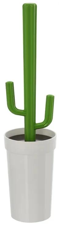Scopino WC Cactus da appoggio bianco in plastica con setole nere