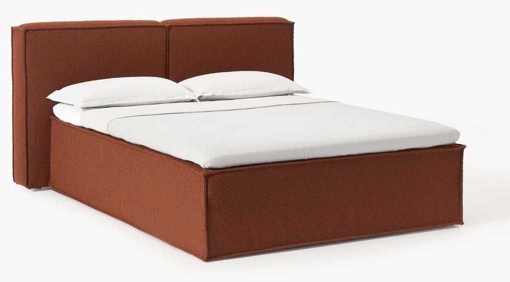 Letto boxspring in bouclé Lennon