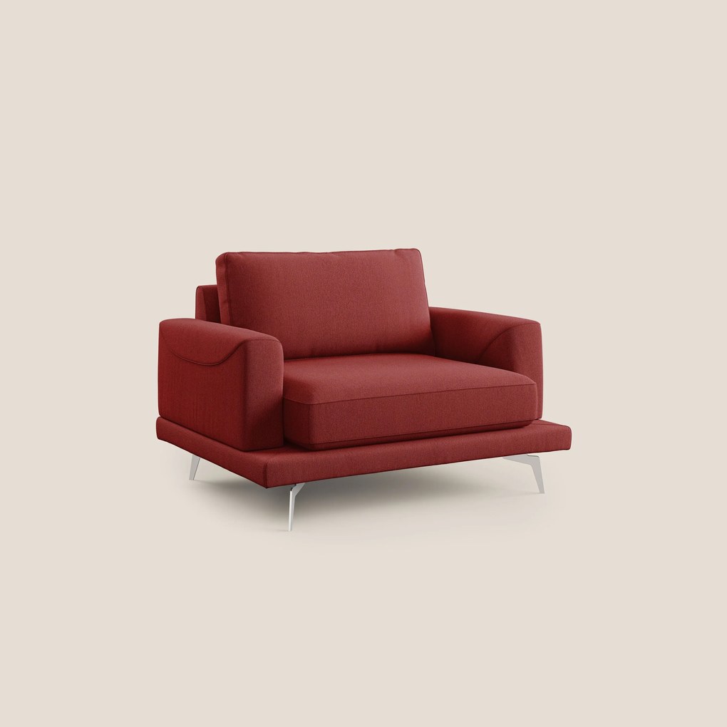 Dorian poltrona moderna in tessuto smacchiabile T05 rosso