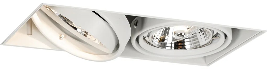 Faretto da incasso bianco GU10 AR70 senza cornice 2 luci - Oneon