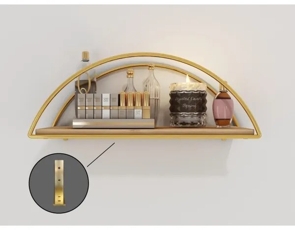 Mensola 45x18 cm quercia/oro