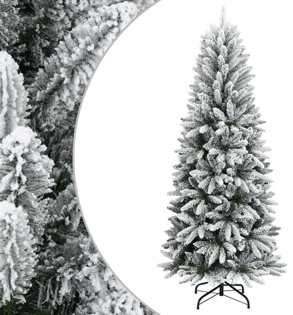 Albero Di Natale Artificiale Con Neve Floccata 180 Cm Pvc E Pe /