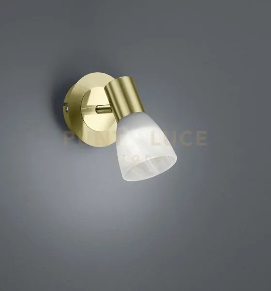 Levisto spot led orientabili ottone e vetro alabastro h.19cm 1 luce...
