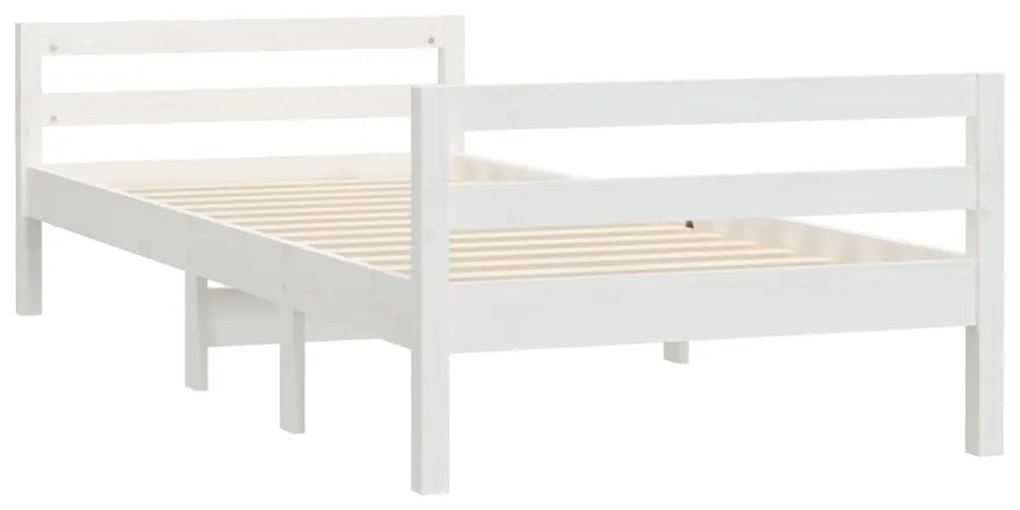 Giroletto bianco 90x200 cm in legno massello di pino