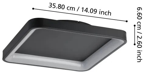 Eglo 901252 - Plafoniera LED dimmerabile LORETELLO LED/12W/230V nero + +TC