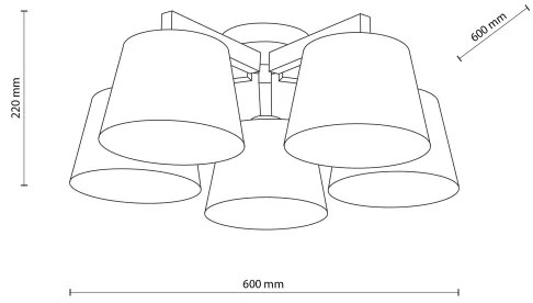 Brilagi - Lampadario a plafone LATTE SABIA 5xE27/15W/230V pino/marrone