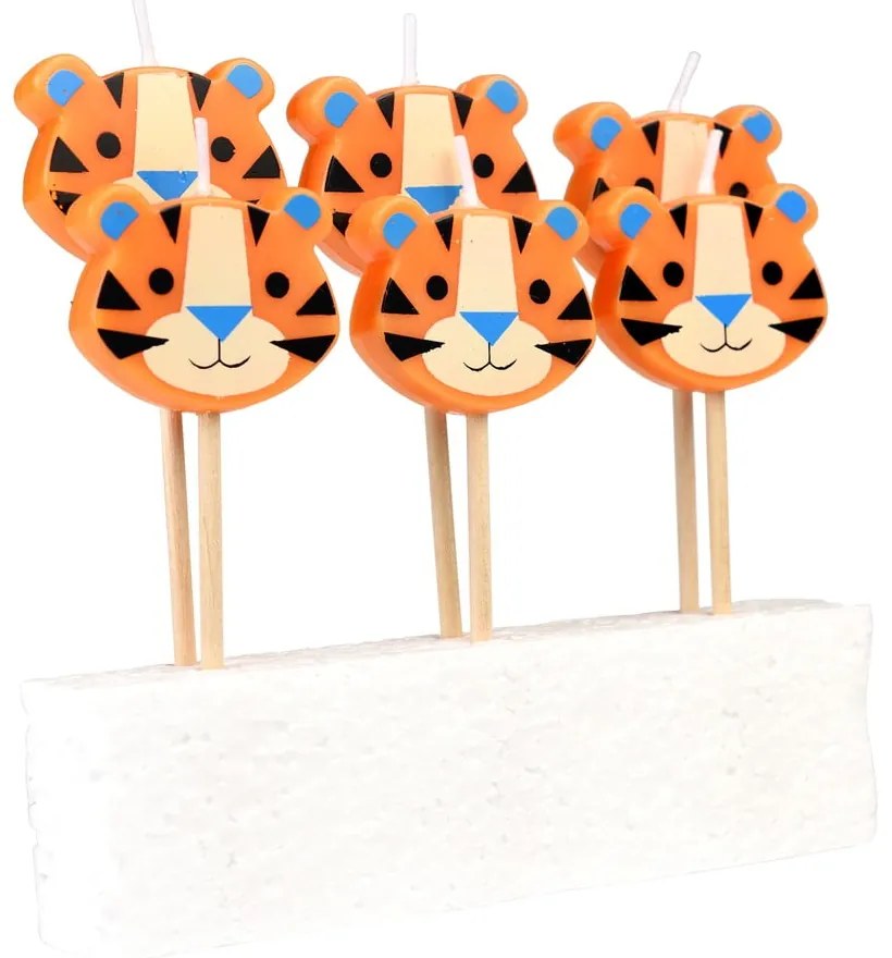 Set di 6 candele per torta Ziggy The Tiger - Rex London