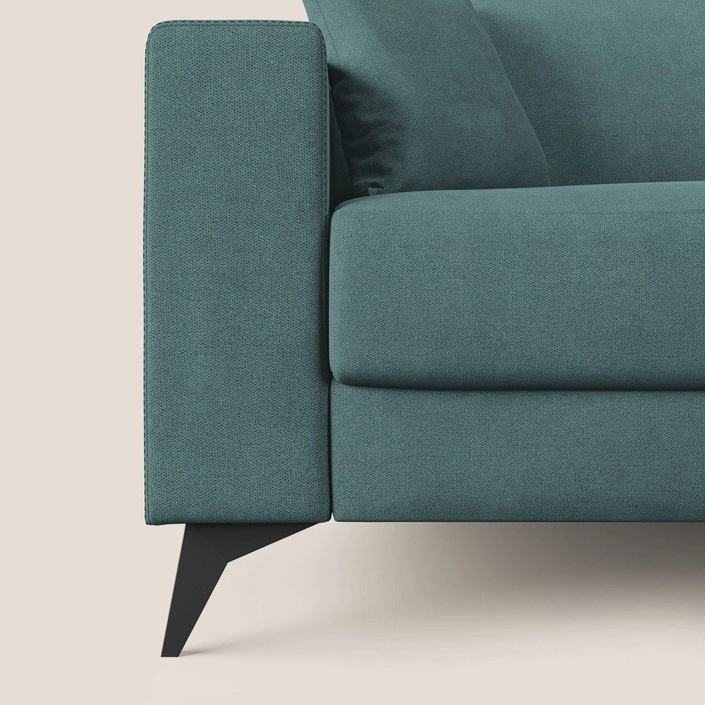 Pegaso divano letto angolare con poggiatesta reclinabili e rivestimento impermeabile T02 petrolio